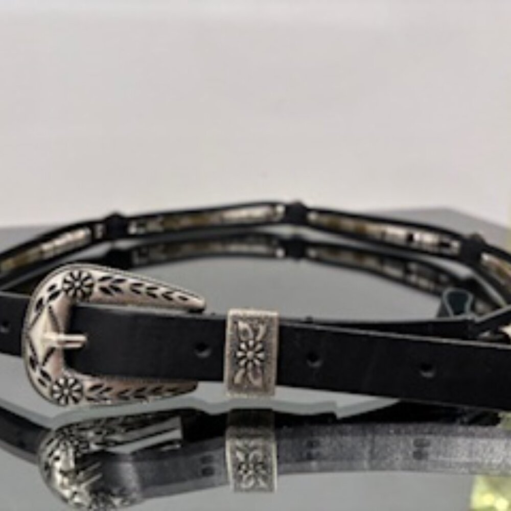 Like New Western style Zadig & Voltaire black embolished leather belt